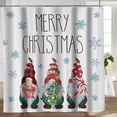 thumbnail image 3 of Merry Christmas Buffalo Check Plaid Polka Dot Gnomes Shower Curtain Tree Candy Cane Winter Holiday Party Decorative 72"x72", 3 of 7