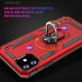 thumbnail image 6 of Dteck Case For Apple iPhone 11 (6.1 inches) ,Shockproof Rubber Armor Case Hybrid Rugged Hard PC Back Phone Ring Kickstand Cover,without Screen Protector ,Red, 6 of 8