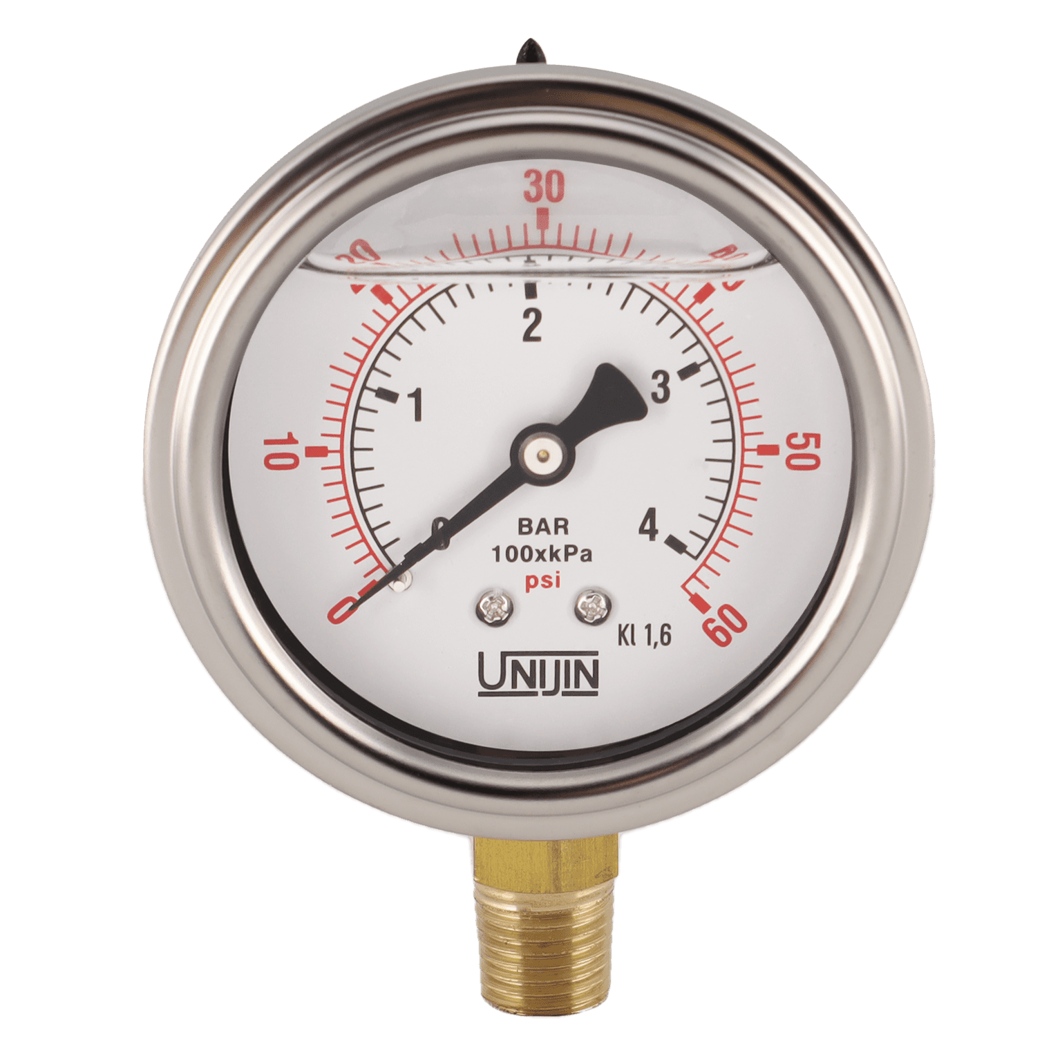 0-60Psi/kpa 3/4 FNPT Connection -3-2-3% Accuracy Measureman 2 Steel Gas Pressure Test Gauge Assembly