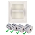 thumbnail image 4 of Typhon Recessed Solid Wood Toilet Paper Holder 7 x 8.5, White Enamel, 4 of 12