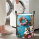 thumbnail image 5 of Fotbe Whimsical Cats and Flowers Scene Cesto de Ropa con Asas, Cesto Impermeable de Gran Capacidad, Bolsa de Lavado para Dormitorio, Cesto de Ropa con Ruedas y Asas-Medium, 5 of 6