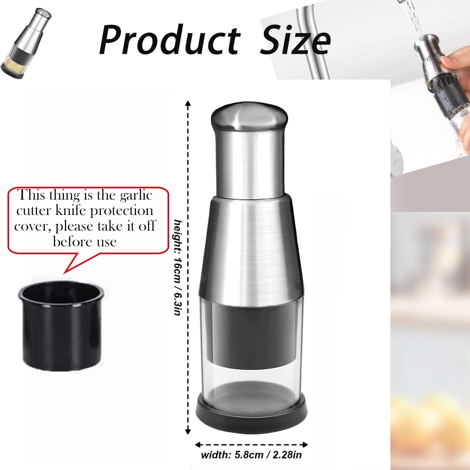 Manual Pressed Chopper, 1PCS,2025 Upgraded Compact Mini Dicer Food,Functional Manual, Stainless Steel Hand Food Chopper Garlic Press for Mincing Garlic Press Stainless Steel