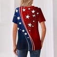 thumbnail image 4 of Iaqnaocc 4th Of July Womens Tops Summer Button Up V-Neck Retro Shirts Patriotic American Flag Stars Plus Size Short Sleeve Tee Shirts Wine XL, 4 of 4