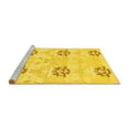 thumbnail image 2 of Ahgly Company Machine Washable Indoor Round Oriental Yellow Modern Area Rugs, 5' Round, 2 of 4