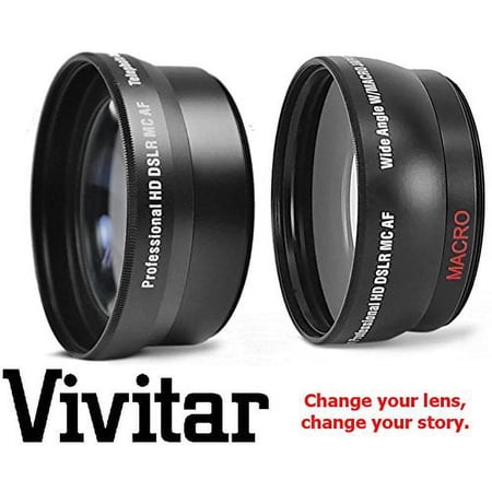 2-PC KIT HD WIDE ANGLE & TELEPHOTO LENS FOR CANON VIXIA HF S30