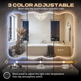 thumbnail image 5 of Hasipu 40" x 32" Anti-Fog LED Irregular Bathroom Mirror - Wall Mounted Wavy Shape Vanity Mirror with Dimmable Lights, 3 Color Modes & Memory Function, Touch Control, 5 of 8