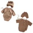 thumbnail image 2 of tegongse 1 Set Knit Baby Hat Romper Set Newborn Photography Props Outfit Infant Clothing, 2 of 19
