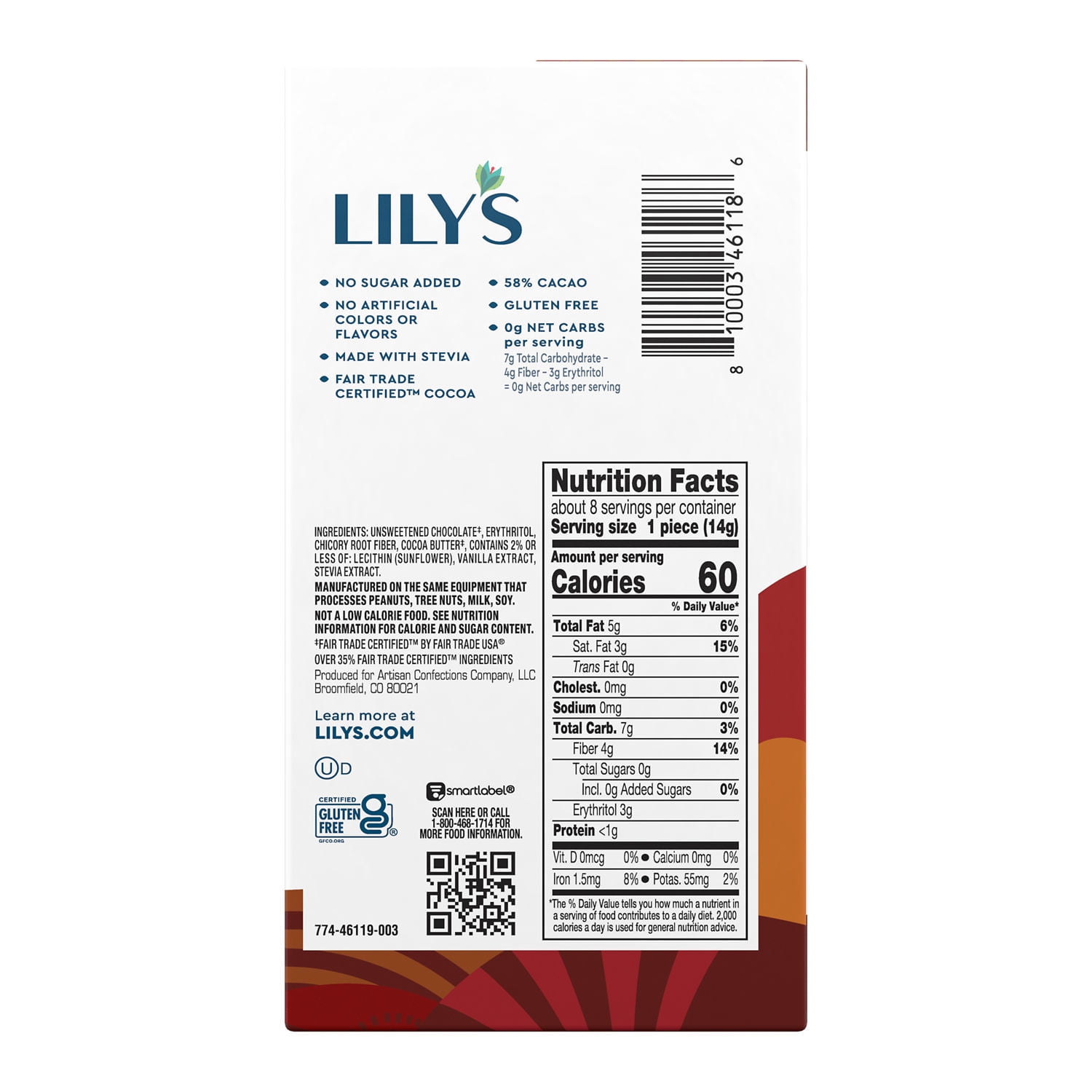 (3 pack) LILY'S Dark Chocolate Style Baking Bar, No Sugar Added, Gluten Free, 4 oz