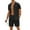 Black, variant on COOFANDY Men's 2 Pieces Shirt Sets Short Sleeve Casual Button Down Hippie T-Shirts Shorts Sets Summer Fashion Beach Outfits