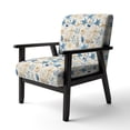 thumbnail image 3 of Designart « Seashell Coastal Serenity II » Fauteuil d'Appoint Rembourré Bleu à Motif Floral - Fauteuil de Style Cottage pour Chambre, 3 of 7