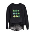 thumbnail image 3 of Jsaierl Chandails en Molleton pour Femmes Jour de la Saint-Patrick Imprimé Trèfle Chanceux Pulls Décontractés Manches Longues Col Rond Hauts Tendance Chandail en Molleton de Vacances, 3 of 3