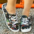 thumbnail image 5 of YLYL Halloween Sneakers for Women 2025 Fashion Pumpkin Skeleton Canvas Low Top Lace up Casual Walking Shoes, 5 of 8
