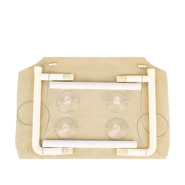 Hamaca para ventana con ventosa para gatos, desmontable, lavable, cómoda, para todas las estaciones, color caqui