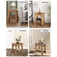 thumbnail image 4 of Table d'Appoint à 2 Niveaux, Table d'Appoint avec Tablette de Rangement, Table de Canapé Table de Nuit pour Entrée, Style Ferme, Salon, Assemblage Facile, 4 of 8
