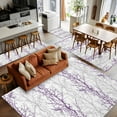 thumbnail image 5 of 3x5 Area Rugs, Purple Grey Branch Non-Skid Rubber Backing Large Rectangle Rugs - Living Room Bedroom Home Office, Spring Summer Pastoral Botanical Indoor Floor Mat Carpets Washable Rug, 5 of 9