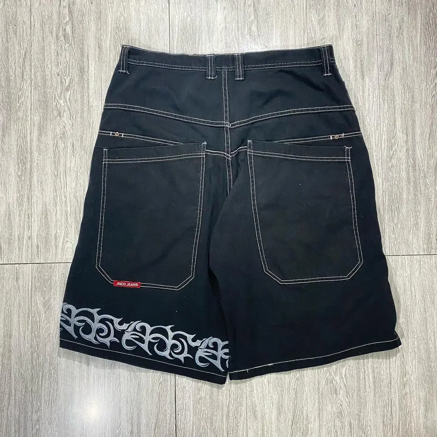 JNCO baggy Denim Shorts Harajuku Y2K Jeans Hip Hop Vintage Letter