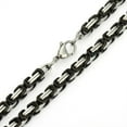 thumbnail image 2 of Hermah 5mm Adult Men Byzantine Box Necklace Chain Black Stainless Steel Necklace 20-30inch, 2 of 4