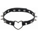 thumbnail image 1 of Gargantilla gótica de cuero sintético con remaches y púas de corazón para mujer, estilo punk rock, de aleación, estilo cosplay, joyería gótica, con cadena decorativa., 1 of 9