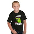 thumbnail image 5 of Caution Cool Dinosaur Always Hungry Crewneck T Shirts Boy Girl Teen Brisco Brands S, 5 of 6
