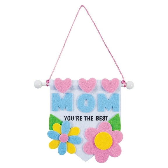 Mini Mother’s Day Banner Craft Kit, Craft Kits, Mother's Day, 12 Pieces