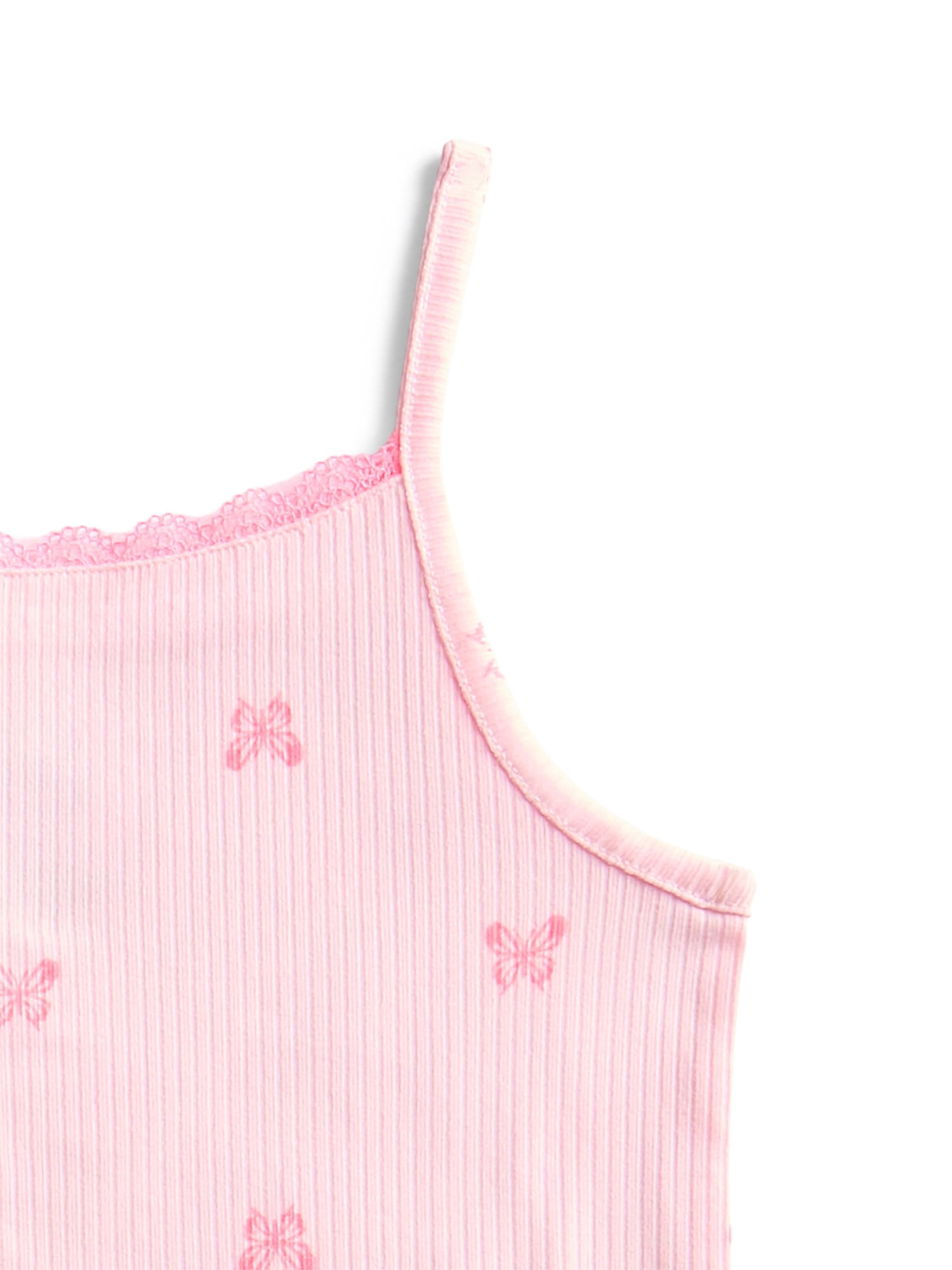Wonder Nation Girls Tank Tops and Pants Sleep Set, 3-Piece, Sizes 4-18