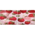 thumbnail image 3 of Cartoon Strawberry Fruit Red Kitchen Curtains 36 Inch Length Short Tier Curtains for Small Windows Half Window Treatments for Living Room Kitchen Bedroom 2 Panels, 3 of 6