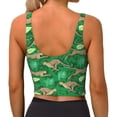 thumbnail image 3 of Haiem Leopard Print Pattern Womens Sports Bra - U Neck Padded Low Impact Yoga Bra Workout Crop Top Gym Moisture-Wicking Workout Vest -Large, 3 of 9