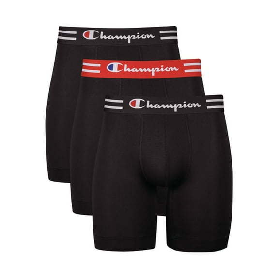 Champion Men's Athletics Tech Performance Long Leg Boxer Brief, 3 Pack