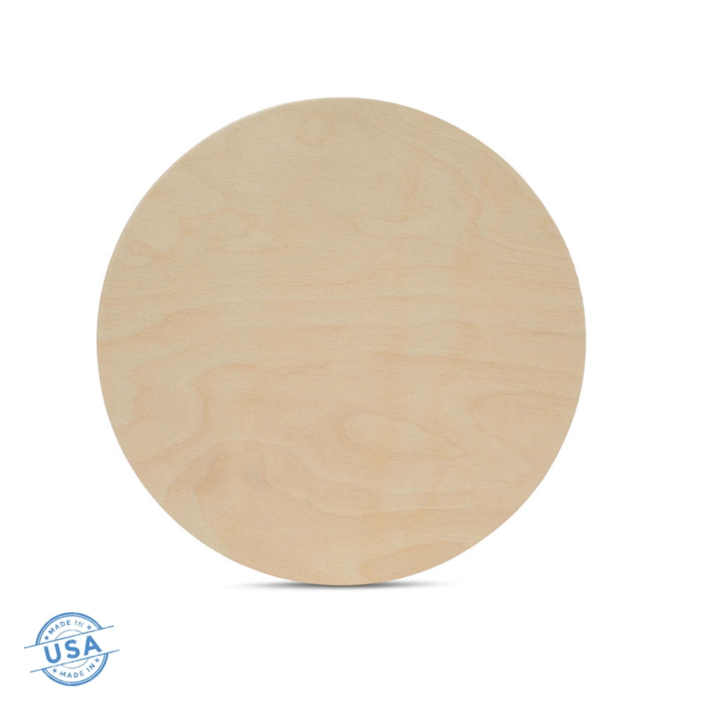 Wood Circles 11 inch 1/2 inch Thick, Unfinished Birch Plaques, Pack