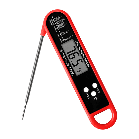 Axidou Instant Read Digital Meat Thermometer, Fast Precise Food Thermometer with Foldable Probe & Magnet for Cooking, Grilling, Bbq
