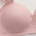 thumbnail image 3 of Stylish SMihono Womens Plus Size Push Up Bras Full Coverage Wireless Breathable Brassiere No Underwire Lace Gather Bra with Pendant Pink XXL, 3 of 4