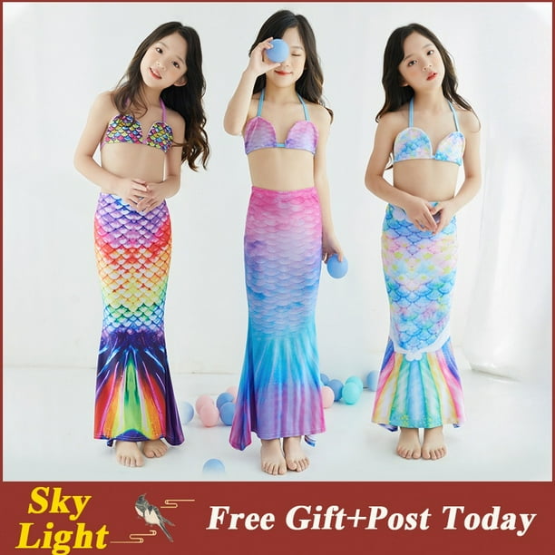 8 Colores Cola De Sirena Traje De Natacion Para Bebe Nina Vestido De Princesa Ninos Bano Bikini Conjunto Ninas Trajes Disfraz De Halloween Pez Completo Bodega Aurrera en linea