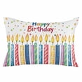 thumbnail image 2 of Happy Birthday Throw Pillow Cover, Pillowcase Protectors with Zipper, Breathable Decorative Lumbar Pillow Case Cover, Colorful Candle Star Pillow Shams for Couch Sofa 12x20Inch, 2 of 8