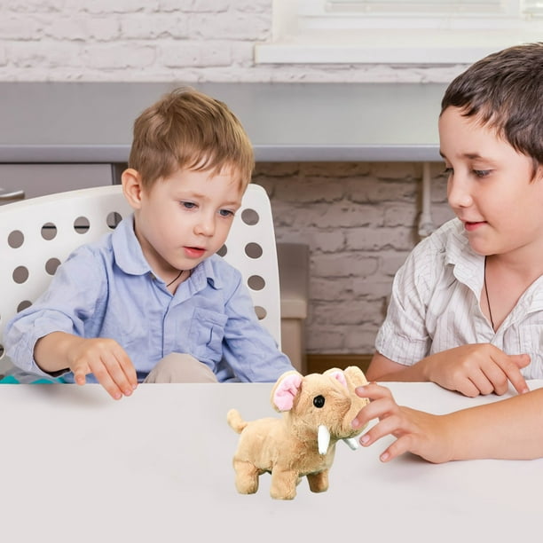Juguete de peluche para caminar que funciona con pilas | Movimientos y sonido realistas | Compañero de juego interactivo suave | Tamaño portátil pequeño: 7.28"x6.10"x3.15" | Rosa Marrón Gris Caqui |