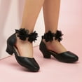 thumbnail image 4 of Mepaouo Girls Dress Shoes Closed Toe Low Chunky Heels Ankle Strap Wedding Party Flower Princess Pumps, 4 of 8