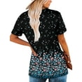 thumbnail image 5 of ONLYSHE Womens Loose Dressy Tops Summer Short Sleeve Floral Printed Tops Casual Beach Casual Boho Loose Tunic T Shirt Blouse, 5 of 7