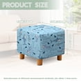 thumbnail image 3 of SCRAWLGOD Shark Print Blue Footstool Slipcover, Washable Footrest Sofa Slipcovers Comfortable Square Covers for Footstool with Stretch Bottom, 3 of 7