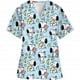 thumbnail image 3 of Uniforme de enfermería de dibujos animados, camisetas con estampado de Snoopy, uniforme de enfermera, moda para mujer, cuello en V, bolsillo, uniformes médicos, ropa de trabajo, 3 of 4