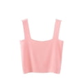 thumbnail image 4 of Ashirexll Débardeurs pour Femmes Été Couleur Unie Sans Manches Col Carré Blouses, 4 of 4
