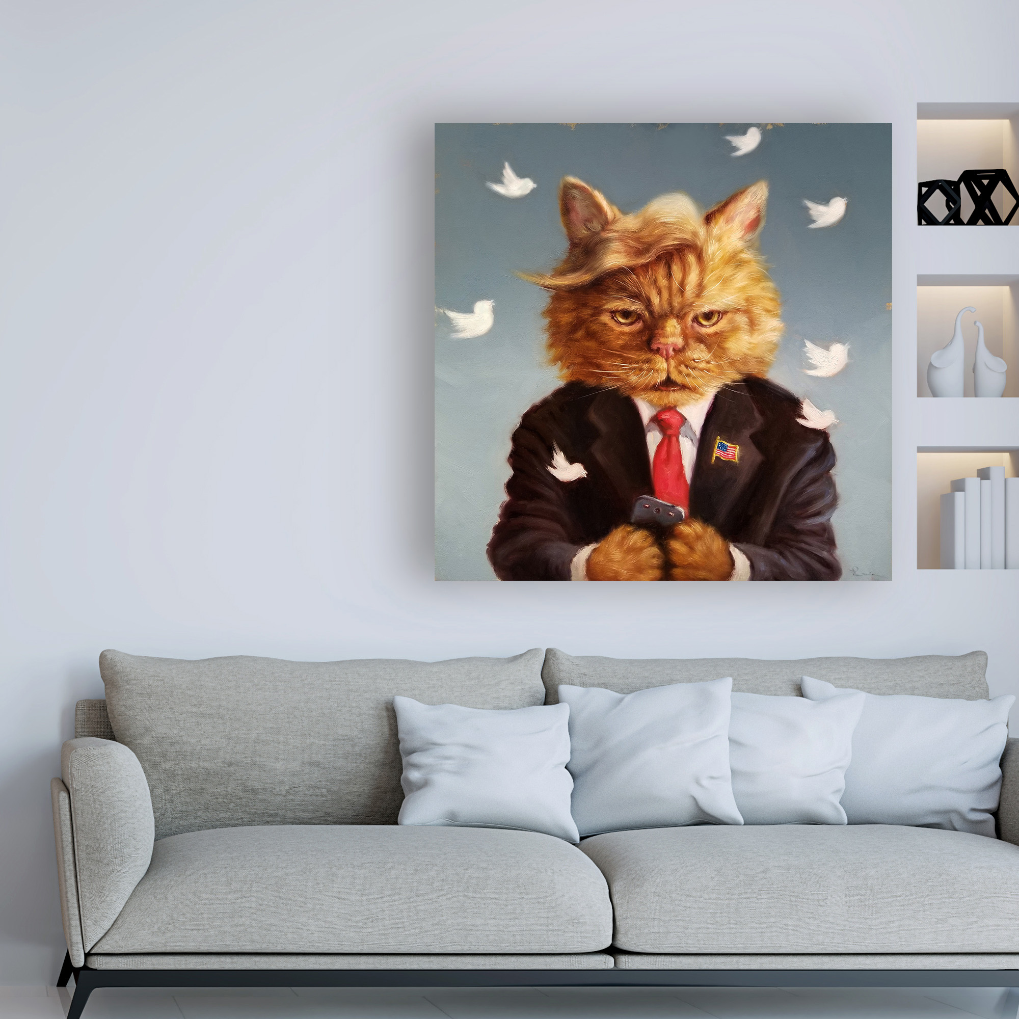 Trademark Fine Art 'Catty Remarks' Canvas Art by Lucia Hefferna