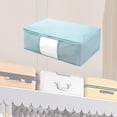 thumbnail image 1 of Contenedor de almacenamiento de ropa, bolsa de almacenamiento de edredón, organización plegada, organizador con cremallera, manta, caja cúbica para Azul XL, 1 of 8
