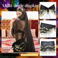 thumbnail image 5 of Belly Dance Hip Scarf Women's Tie Waist Wrap 128 Coin Skirt for Belly Dance Performance Parties Rave Halloween, 5 of 8