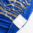 thumbnail image 7 of BalsaCircle Spandex Royal Blue Gold Stretchable Banquet Chair Cover with Wavy Embroidered Sequin Party Events Decorations, 7 of 7