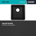 thumbnail image 5 of 16" x 18" Quartz Kitchen Sink, Single Bowl Sink, Drop-in Sink, Undermount Sink, Granite Kitchen Sink, Galaxy Black Kitchen Sink, Lexicon Platinum LP-1618-K-SO, 5 of 12