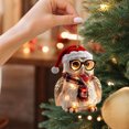thumbnail image 5 of QISIWOLE 2D Christmas Owl with Glasses Hat Scarf Tree Ornament, Festive Hanging Decoration, 3.15 x 3.15 in Plastic Ornament, for Christmas Tree and Holiday Decor, 5 of 7