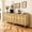 Natural, variant on BFJDM Sideboard Buffet Cabinet Mid-Century 4-Door Walnut Wood with Adjustable Shelves 1-Pack 63 Inch