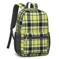thumbnail image 2 of Yellow and Black Checkered Pattern 17" School Backpacks for Teens,Waterproof Oxford Fabric,S-Shape Padded Straps for School,Travel,Hiking,Camping, 2 of 6