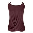 thumbnail image 5 of Womens Camisole Tank Tops Sevevn Women's Casual Sleeveless Ruched Hem Solid Twist Front Cami Tank Top Loose Tank Tops For Women, 5 of 6