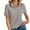 Gray, variant on Womens Tops Short Sleeve Blouse Women's Classic Striped Shirt with Contrast CoLar Placket and Short Sleeves For A Smart Casual Look Beige L