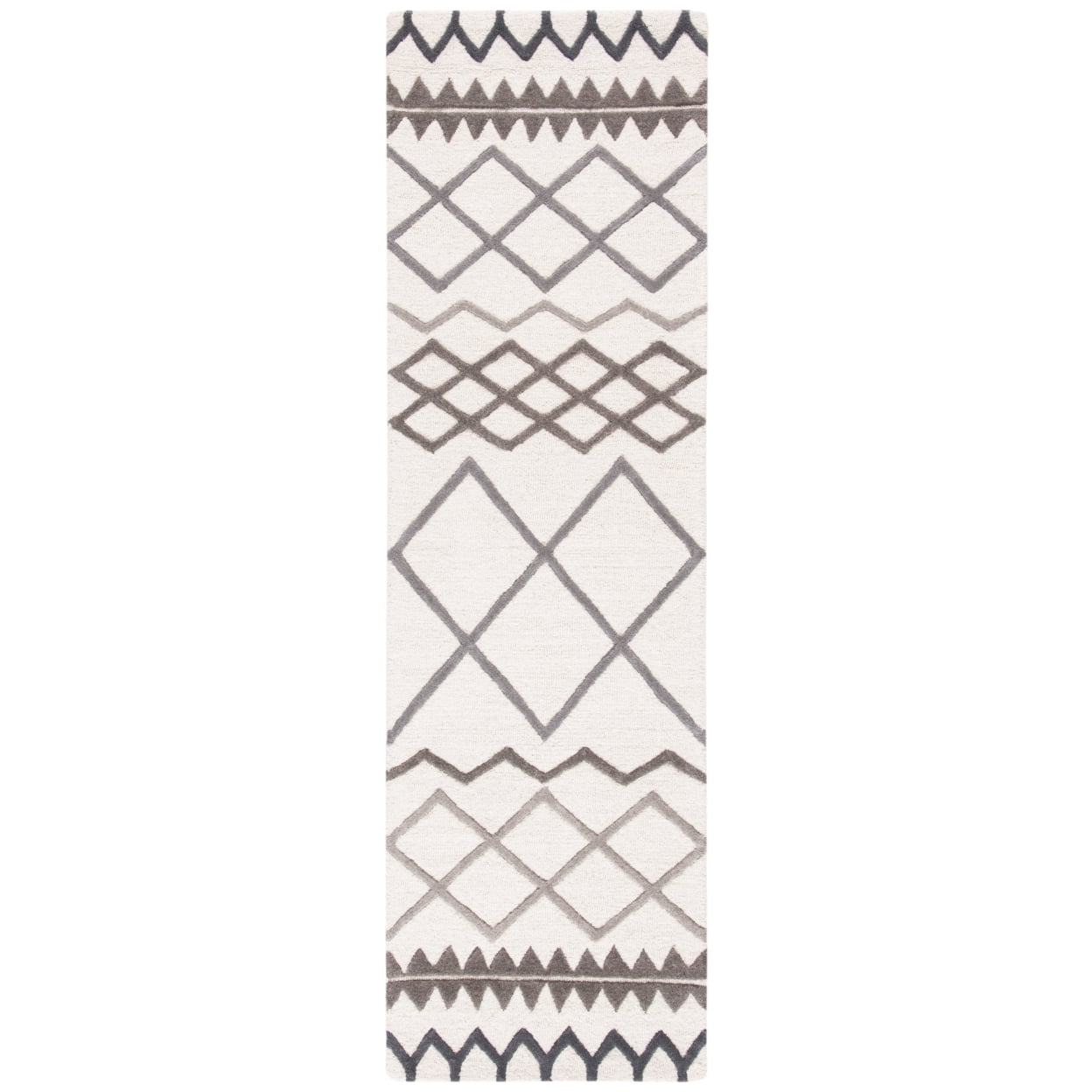 SAFAVIEH Glamour Drew Geometric Area Rug, Ivory/Grey, 6' x 6' Square